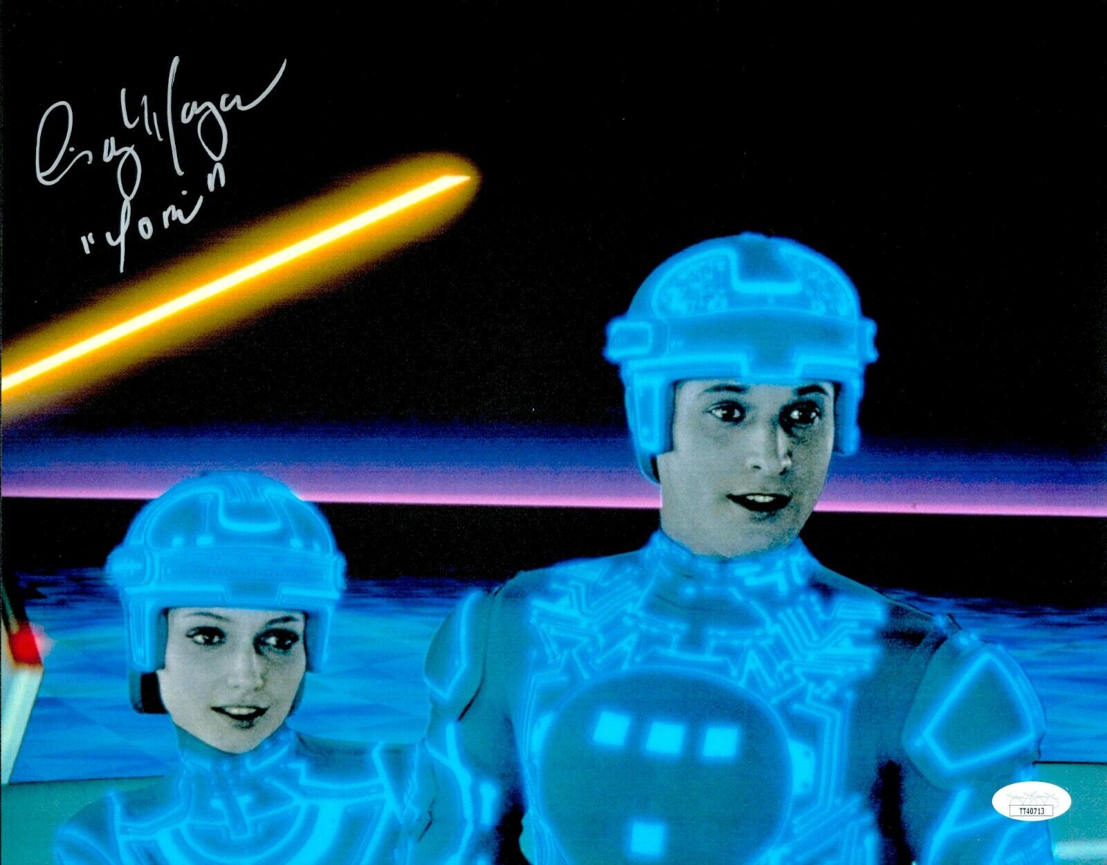 CINDY MORGAN Hand Signed 11x14 TRON LORA Photo Poster painting Authentic Autograph JSA COA Cert