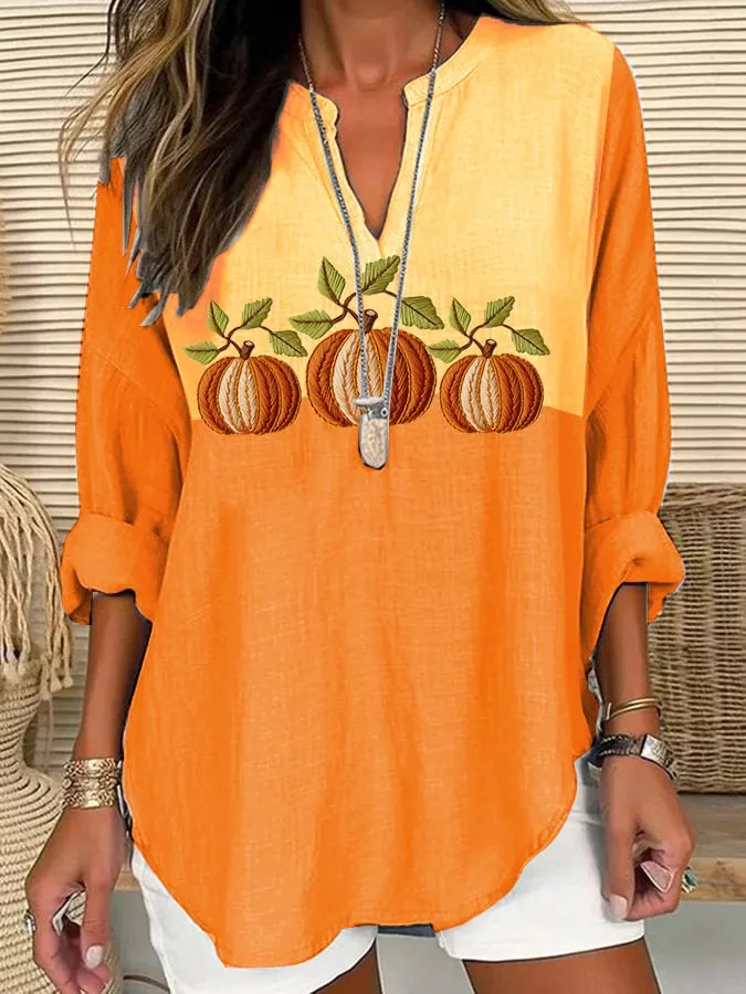 Women's Fall Pumpkin Thanksgiving Shirt 
