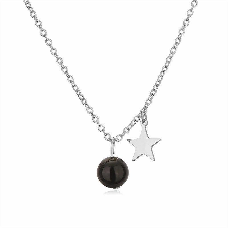 Casual Minimalist Star 304 Stainless Steel Natural Stone Plating Pendant Necklace