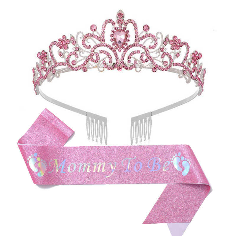 Chic 'Mommy to Be' Celebration Crown - Maternity Sash Set for Baby Shower