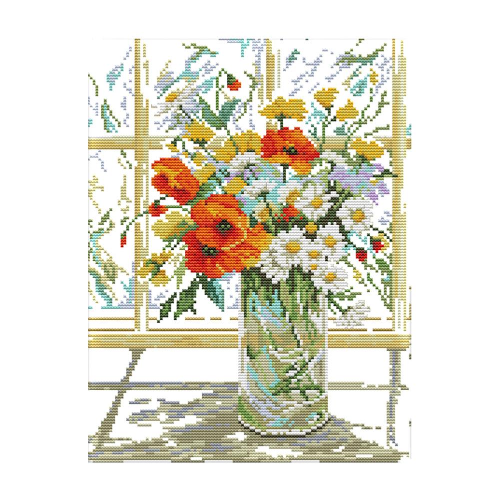 

Windowsill Vase - 14CT Stamped Cross Stitch - 35*29cm, 501 Original