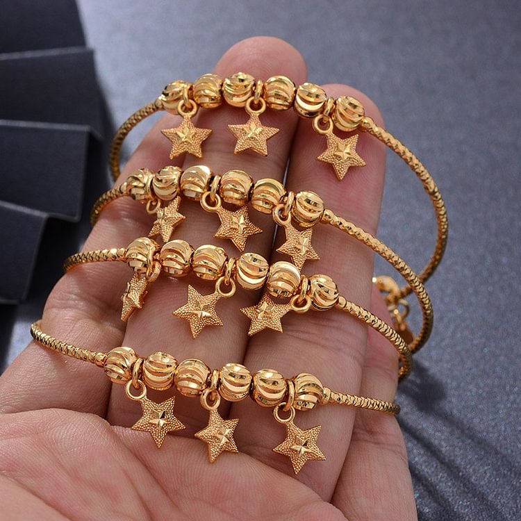 4pcs Dubai Bangles For Girls/Woman Gold Color Ethiopian Exquisite Bracelet