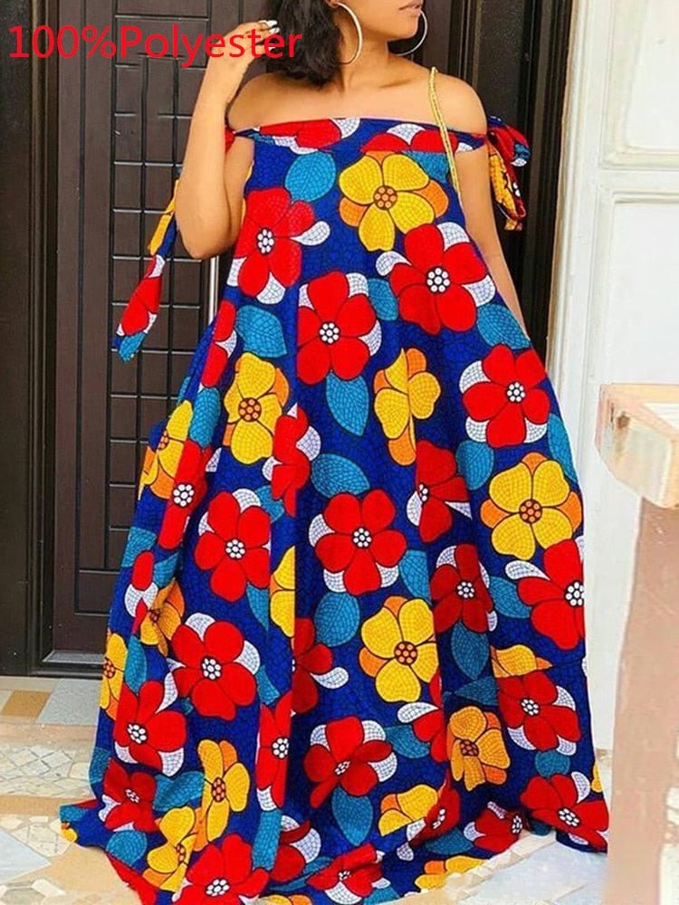 Women Summer Dress 2022 VONDA Vintage Ruffle Print Party Maxi Long Dress Women Elegant Sundress Sexy Sleeveless Party Femme Robe