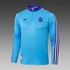 Joyfball 2025/2026 Real Madrid Half-Pull Training Suit Light blue Retro Version Football Shirt 1:1 Thai Quality