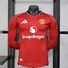 2025/2026 Long Sleeve Player Version Manchester United Home Football Shirt  1:1 Thai Quality