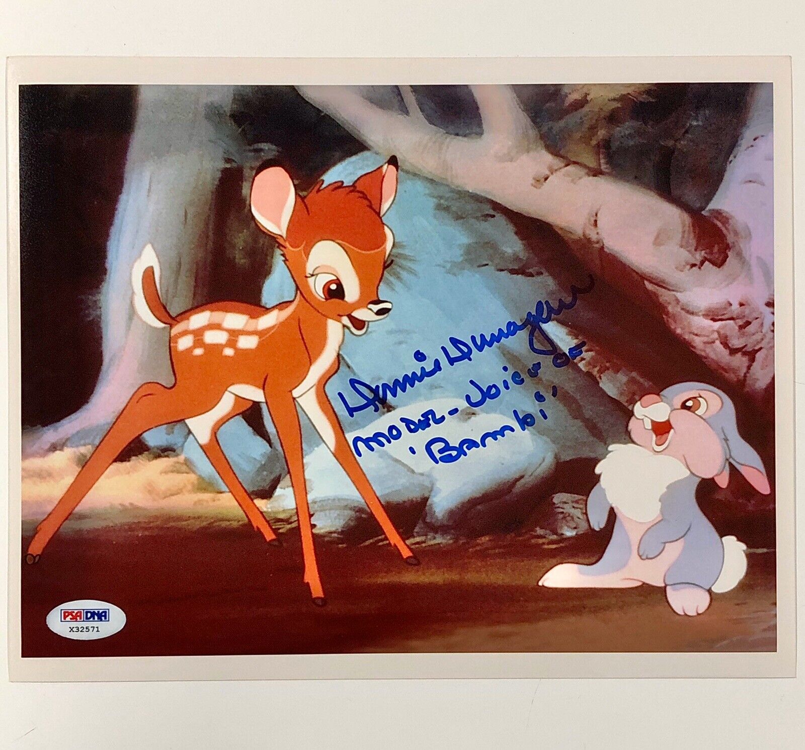 DONNIE DUNAGAN Autograph “Model/Voice of Bambi” signed Disney 8x10 Photo Poster painting PSA COA