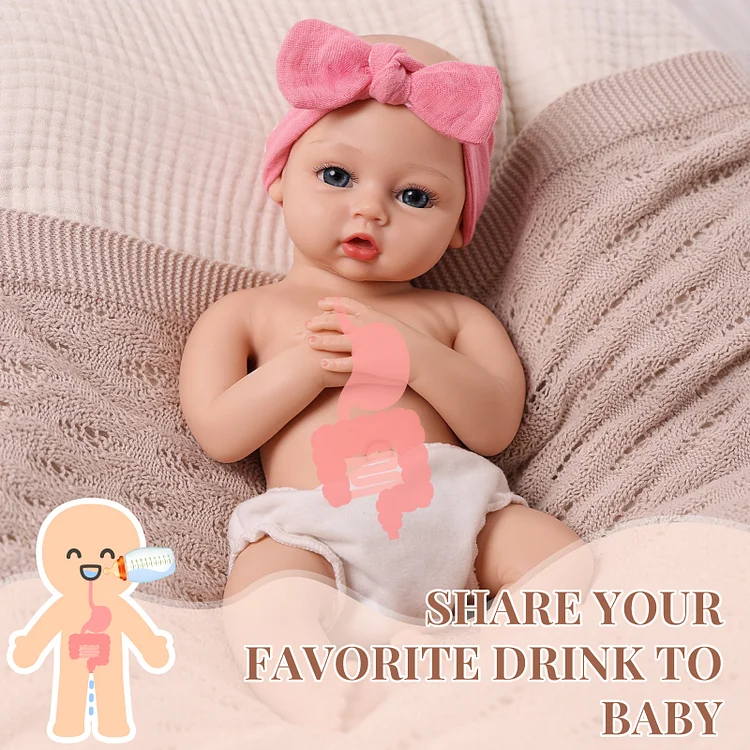 [Drink and Wet System]Babeside Phoebe 16" Realistic Silicone Smiling Baby Little Infant Girl