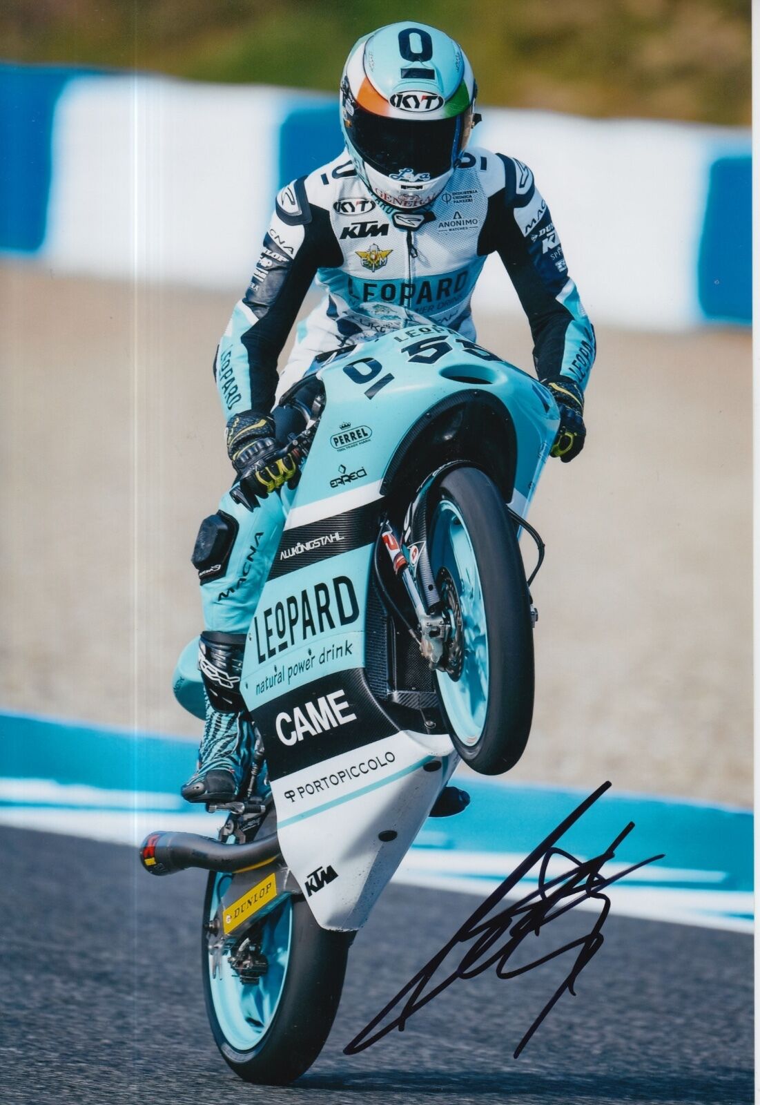 Andrea Locatelli Hand Signed 12x8 Photo Poster painting Leopard Racing KTM Moto3 2016 MOTOGP.