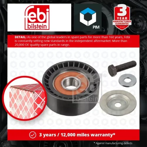 Aux Belt Idler Pulley fits FORD TRANSIT CUSTOM V362 TDCi 2.2D 2012 on Guide Febi Parts