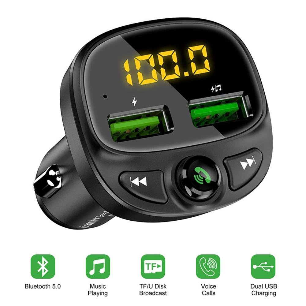 Wireless Bluetooth With Dual USB Car Charger For Mobile Phone