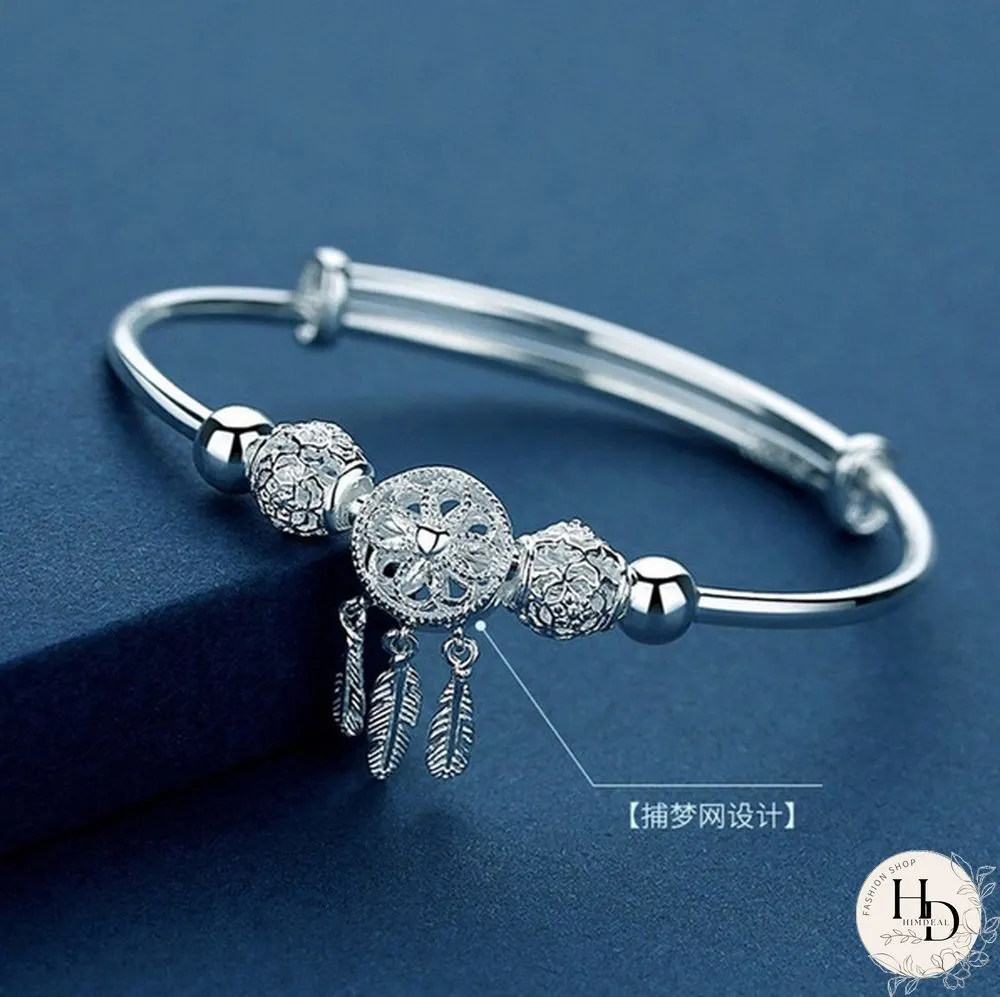 925 Sterling Silver Charm Bracelet Women Dream catcher Bracelet Silver Jewelry Accessories
