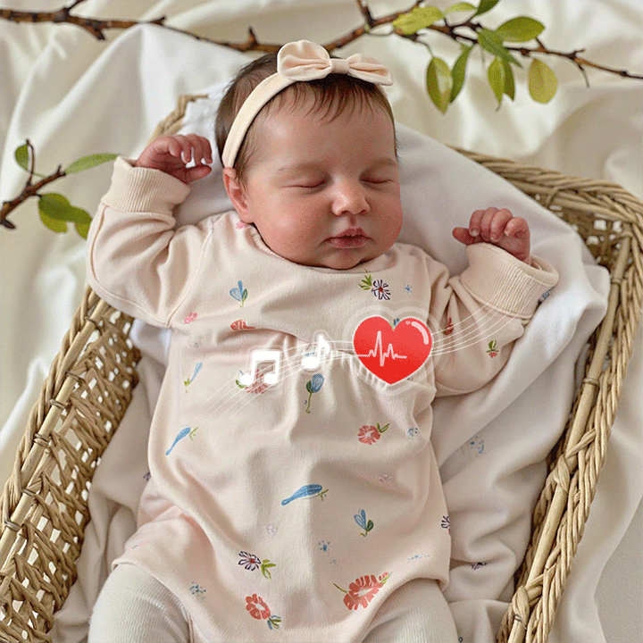 [3-7 Days Delivery] 20" Handmade Lifelike Reborn Newborn Baby Sleeping Girl Named Frend with Hand-Painted Hair and Heartbeat💖 & Sound🔊