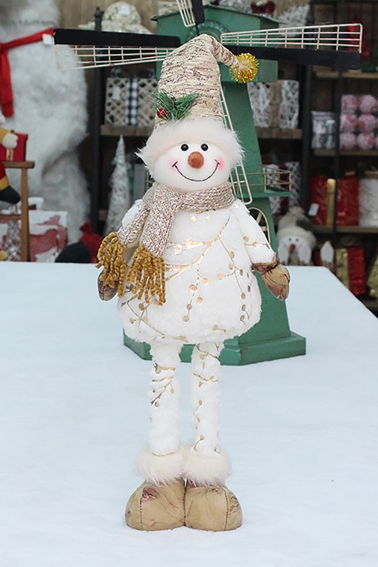 Christmas Gilded Printed Retractable Snowman Doll Ornaments