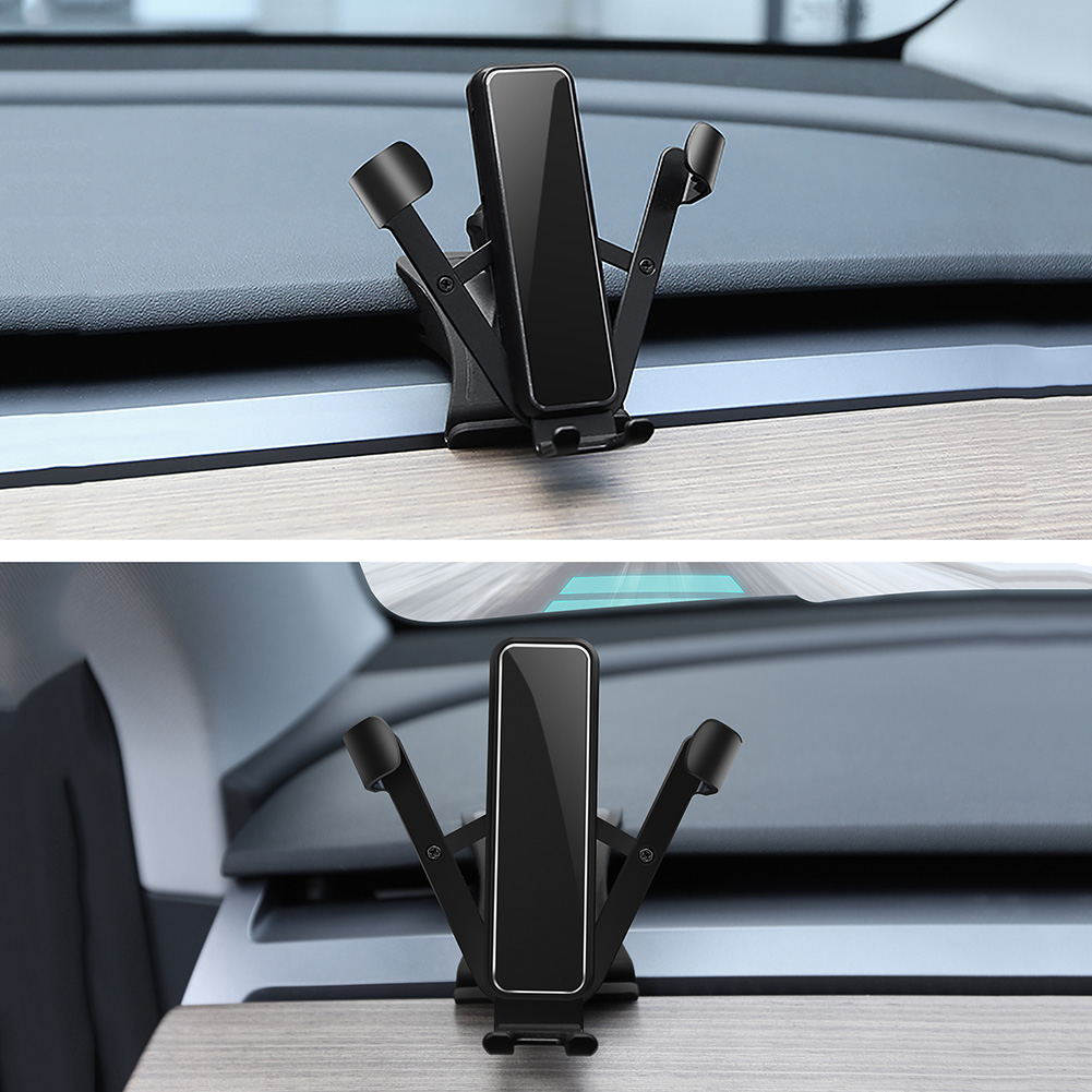 

Car Cell Phone Holder Gravity Mobile Phone Mount Stand for Tesla Model 3/Y, Black, 501 Original