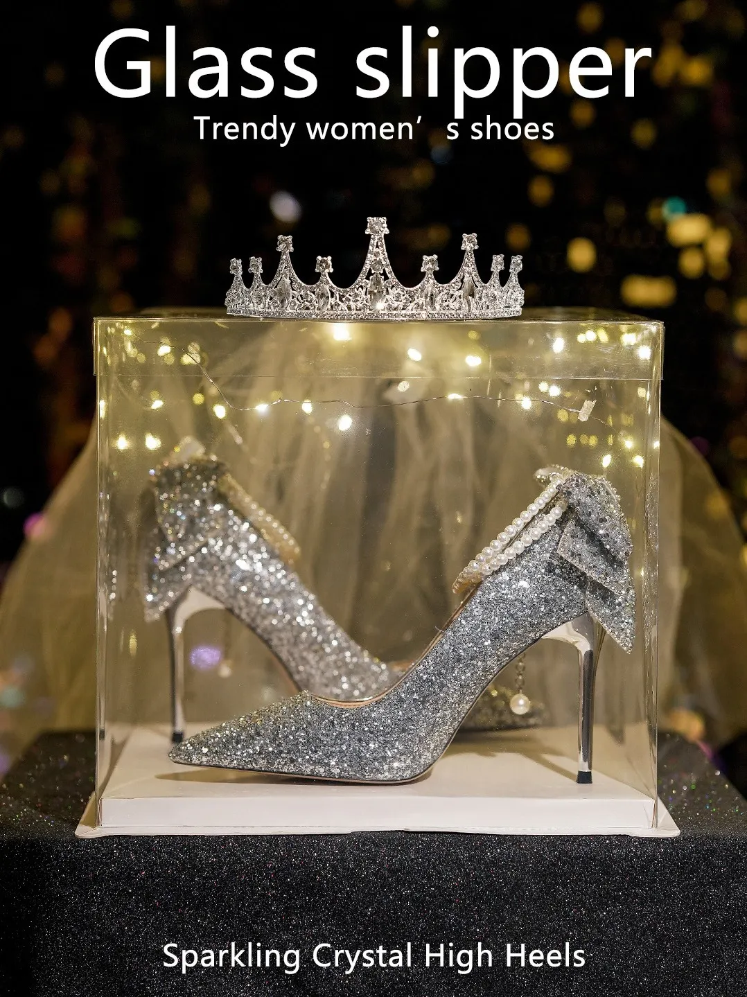 Breakj Breakj High-Heeled Women 2025 New Design Small-Sized Photos Crystal Show Wedding Dress Two-Wear Wedding Shoes Bridal Shoes