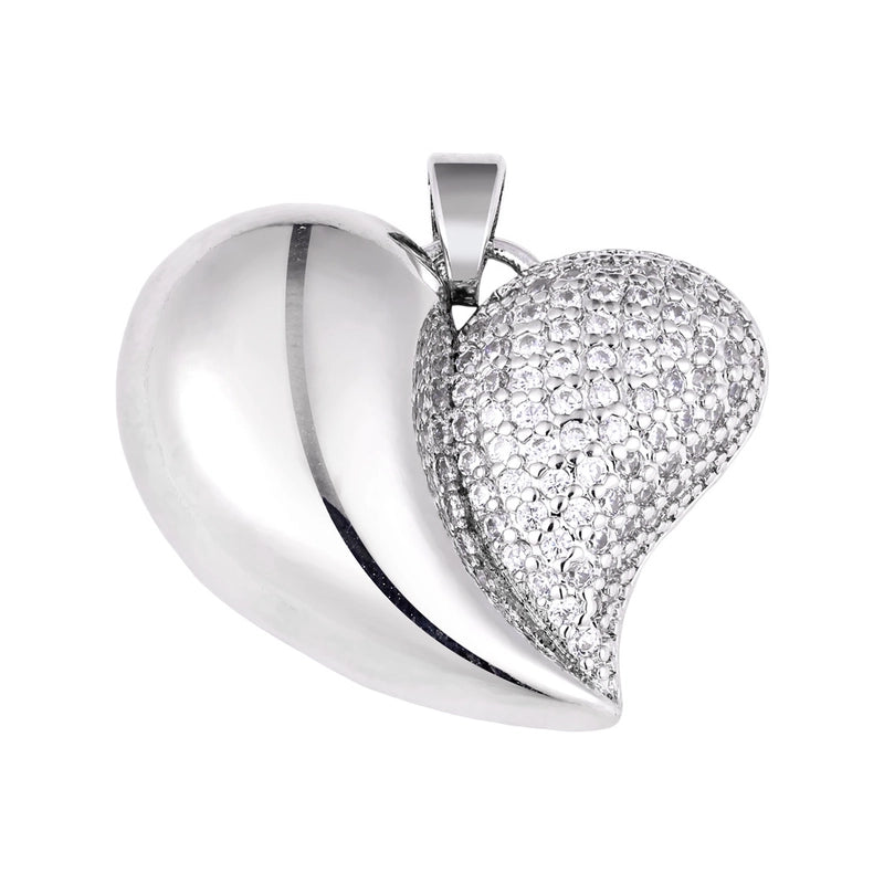 1 Piece Copper Zircon Four Leaf Clover Round Heart Shape Pendant Jewelry Accessories