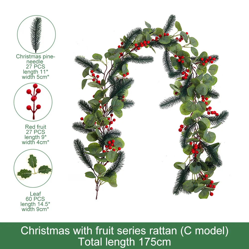 New Christmas Decoration Rattan Simulation Garland