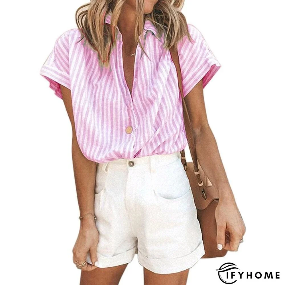 Elastic Knit Soft Summer Loose Women Shirt Casual Office Short Sleeve | IFYHOME