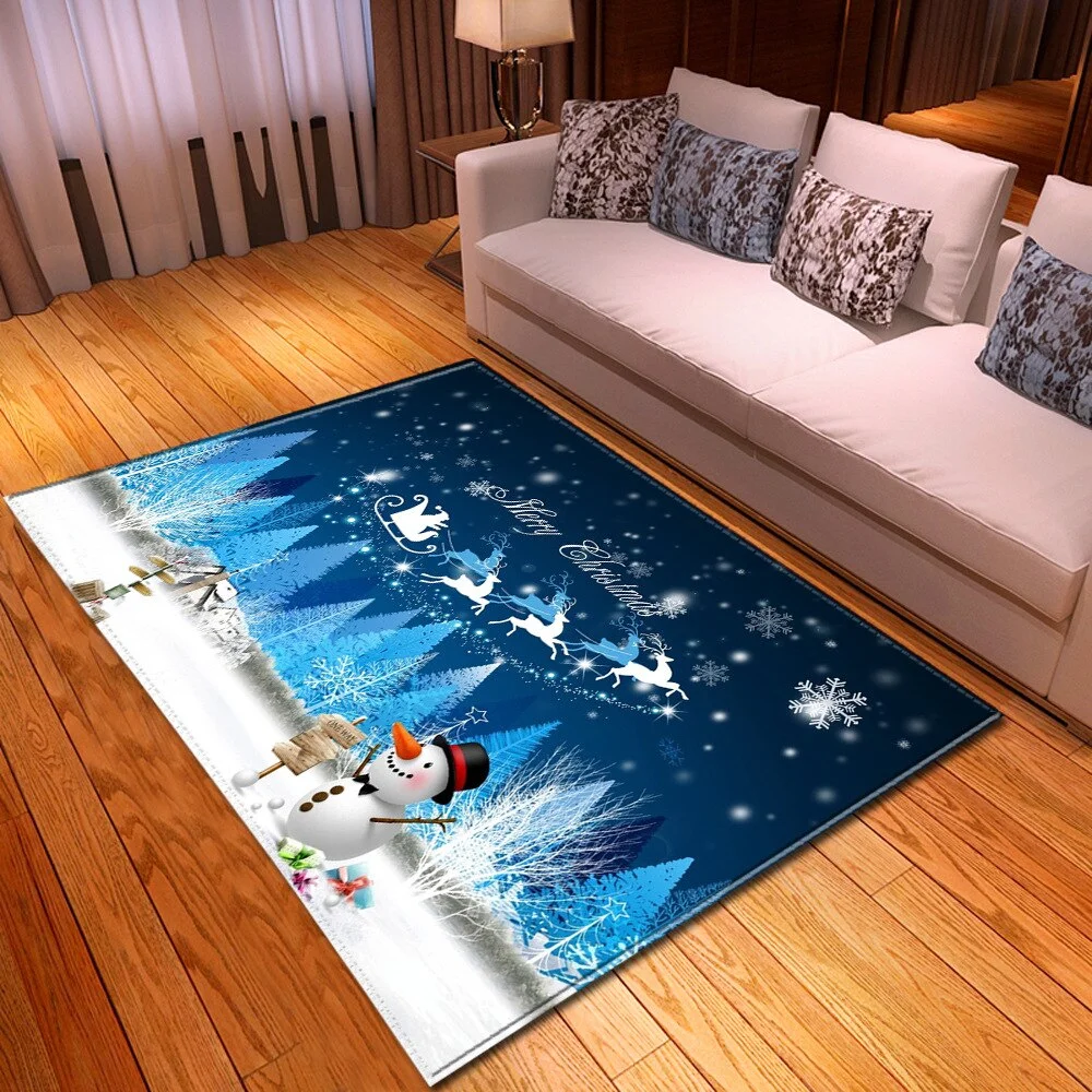 Christmas Pattern Living Room Carpet Bedroom Bedside Decoration Floor Carpet Home Hallway Mat For Children Sofa Coffee Table Rug