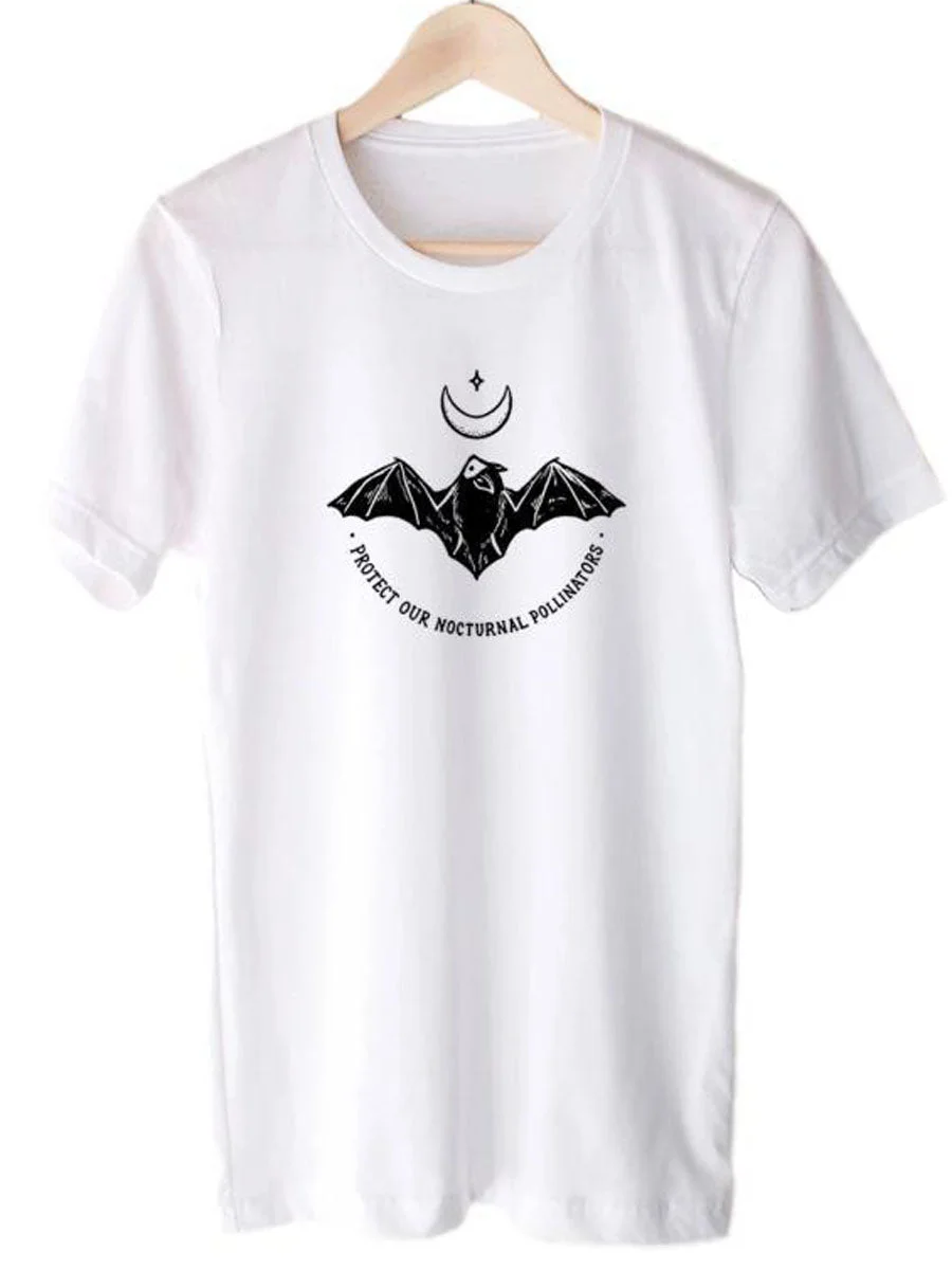 Bat Printed O Neck T-shirt