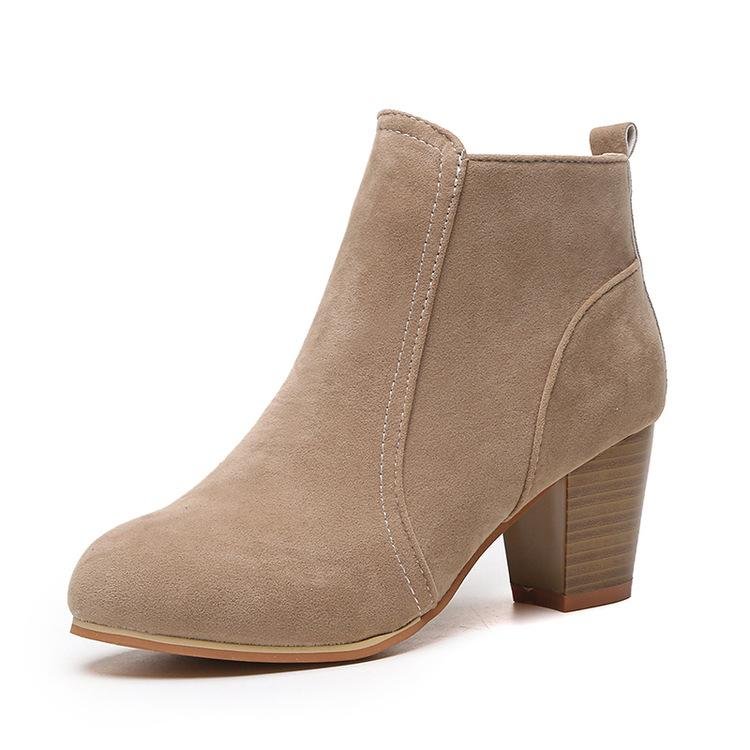 low heel slip on booties