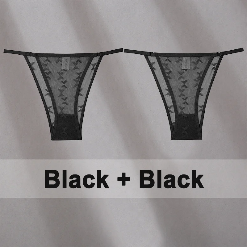 Billionm Lace Panties for Women Solid Color Intimates Underwear Perspective Low Waist Underpants Female Soft Breathbale Lingerie