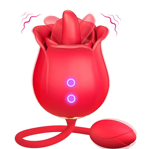 Queen - Rose Toy Tongue Licking Vibrator with Vibrating Egg