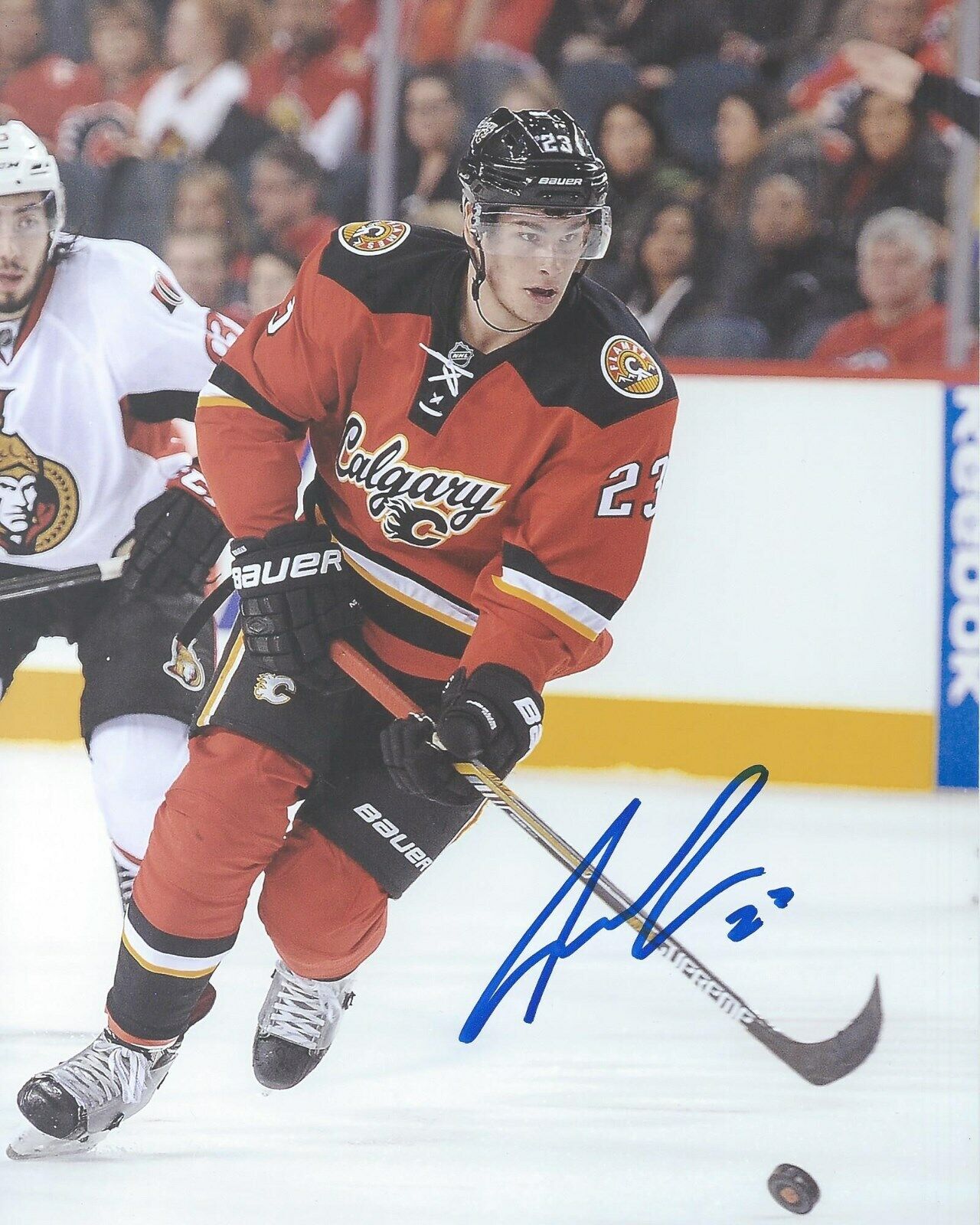 Sean Monahan Signed 8x10 Photo Poster painting Calgary Flames Autographed COA J