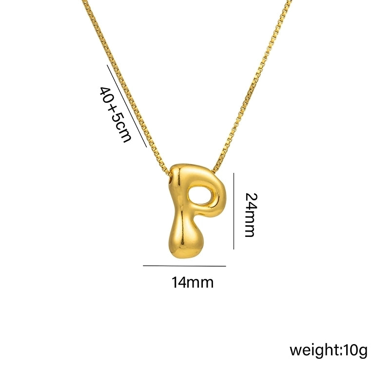 Hip-Hop Minimalist Letter Titanium Steel 18K Gold Plated Plating Pendant Necklace