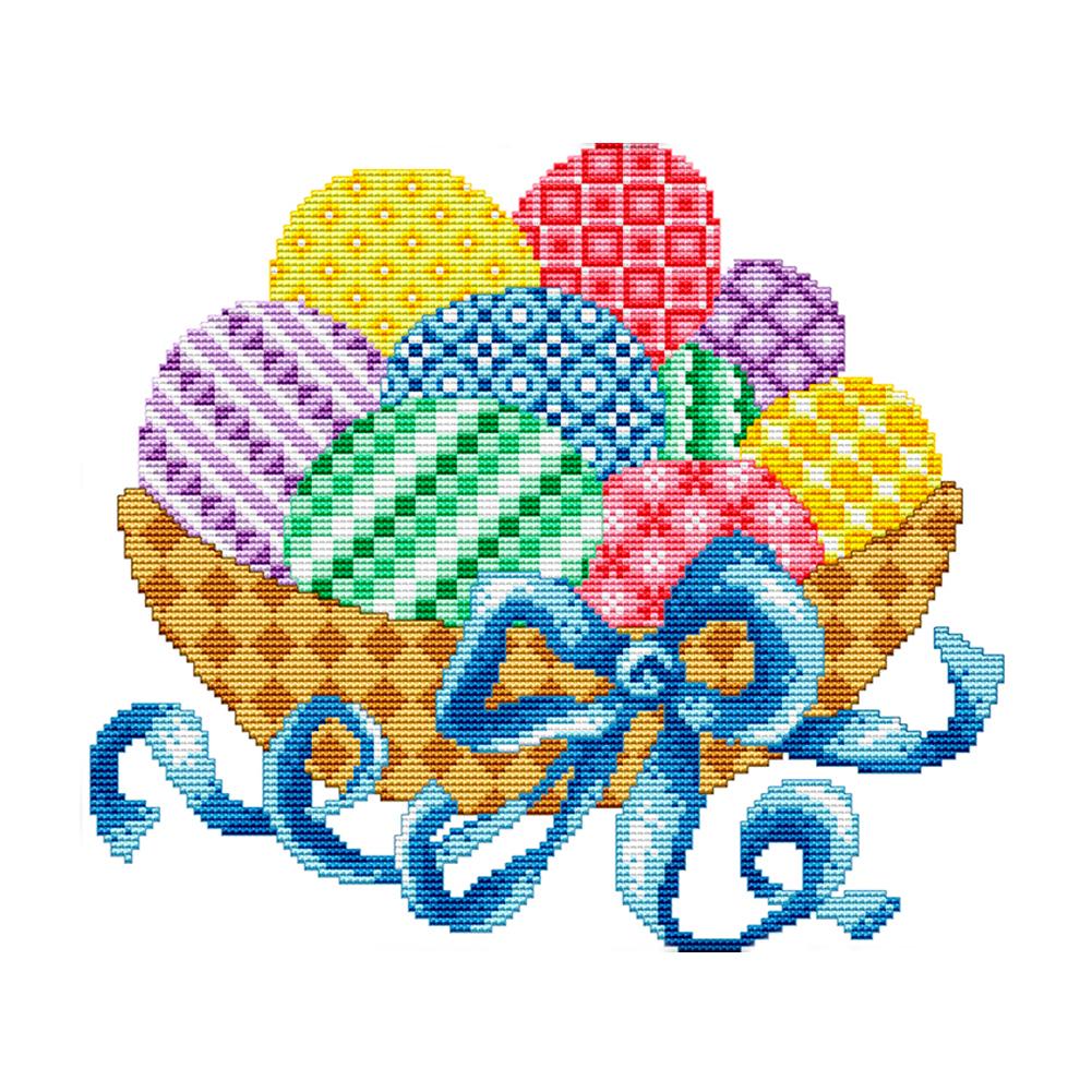 

Basket Of Eggs - 14CT Stamped Cross Stitch - 33*29cm, 501 Original