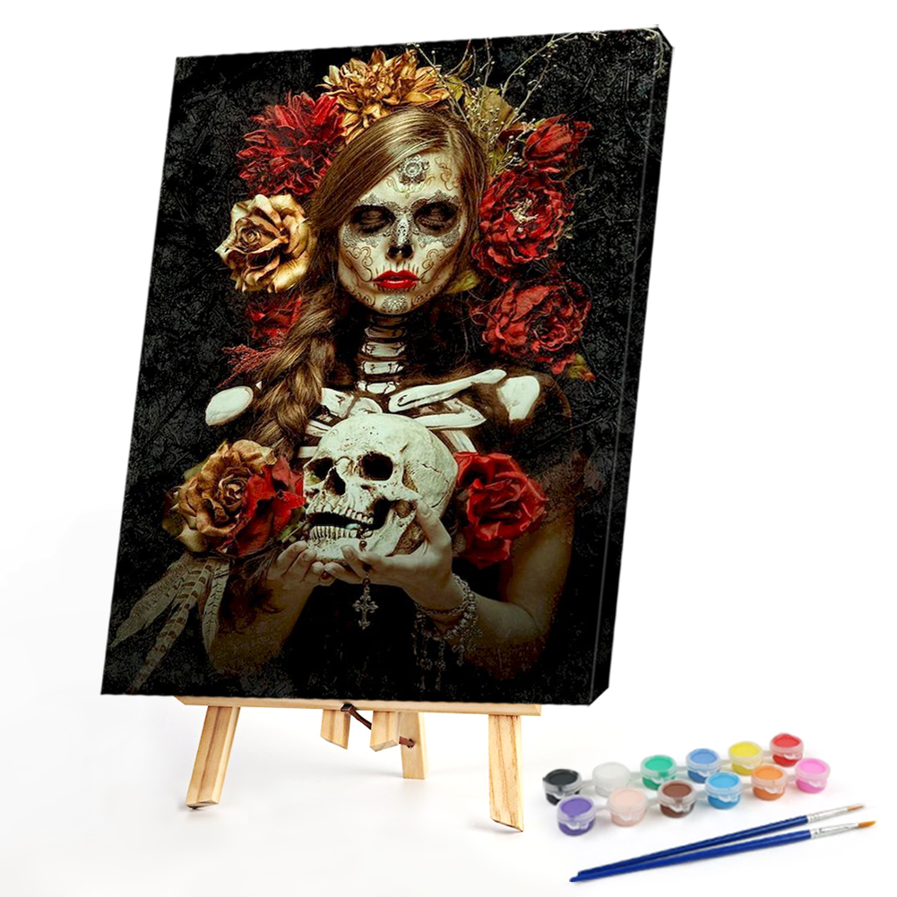 

40*50CM - Paint By Numbers - Skeleton Girl, 501 Original