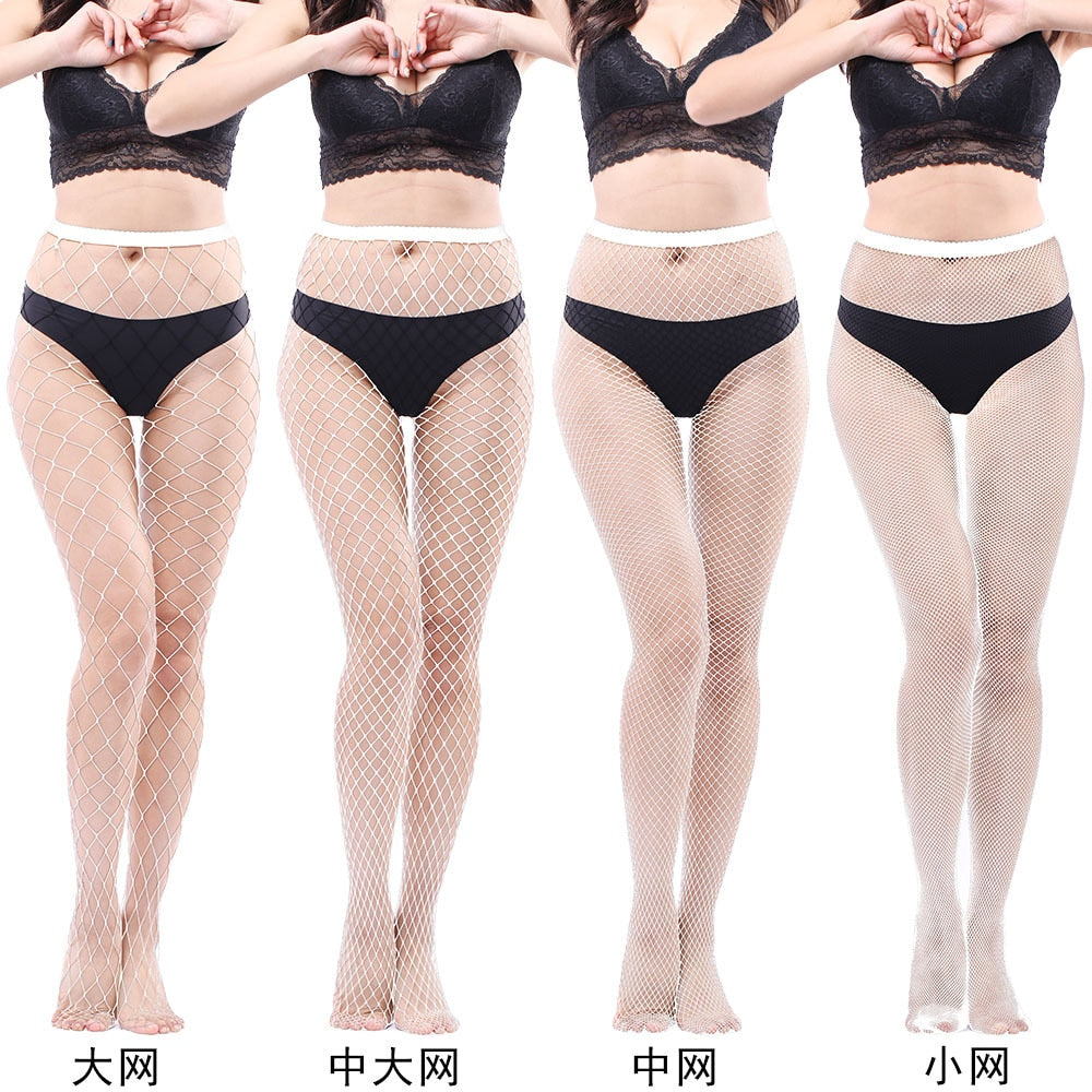 Women Tights Fishnet Stockings Fish Net Club Party Pantyhose Stocking Multicolor Tights Women Sexy Lingerie Punk Long Net Socks LANFUBEISI
