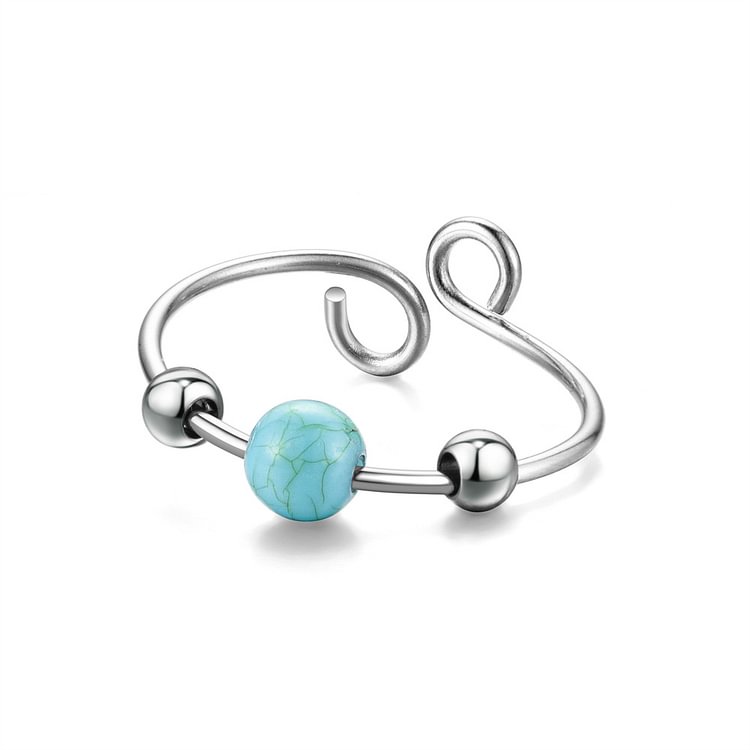 Turquoise Stainless Steel Turning Ring Compression Anti-Anxiety