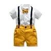 Kid Baby Boy Shorts Sleeve Tops+Overalls 2 Pcs Set