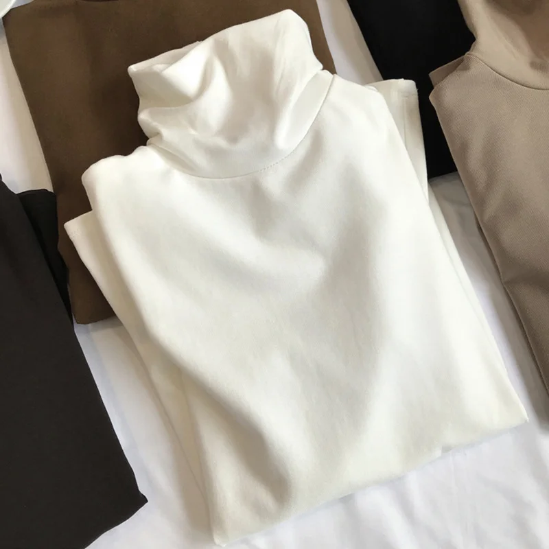 Brownm Brownm Collar Double-Sided German Velvet Bottom Shirt Women 2024 Autumn / Winter Fashion Foreign Style Slim Show Thin Students Long-Sleeved T-Shirt Women Tide