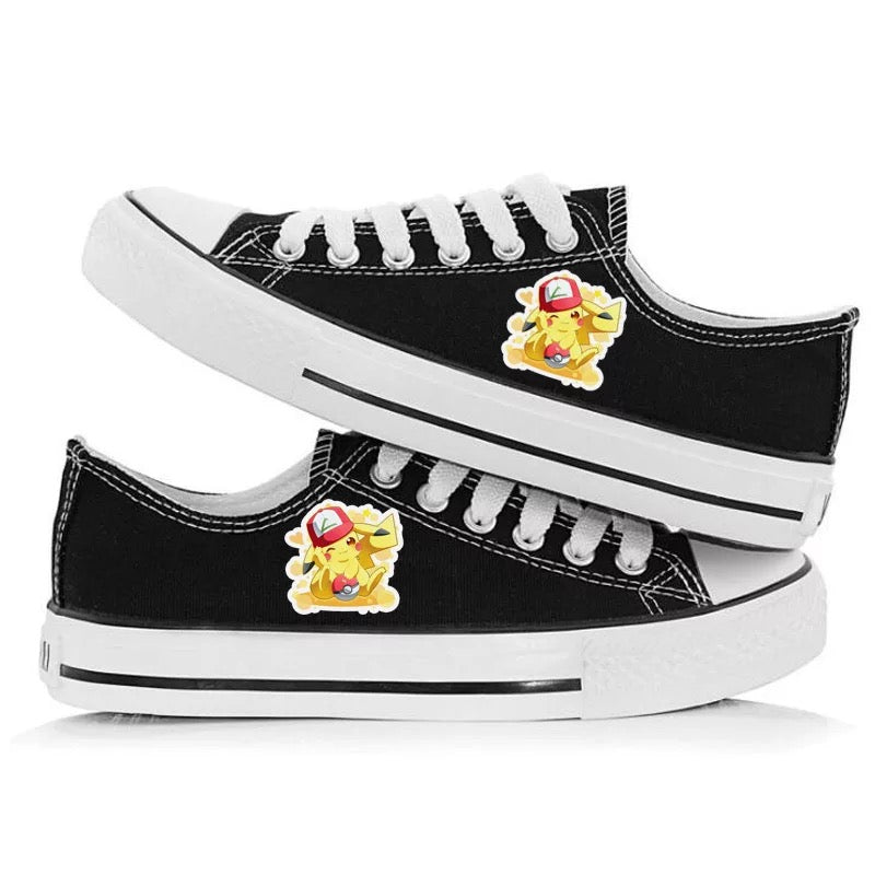 Mayoulove Pokemon Pikachu #6 Casual Canvas Shoes Unisex Sneakers For Kids Adults-Mayoulove