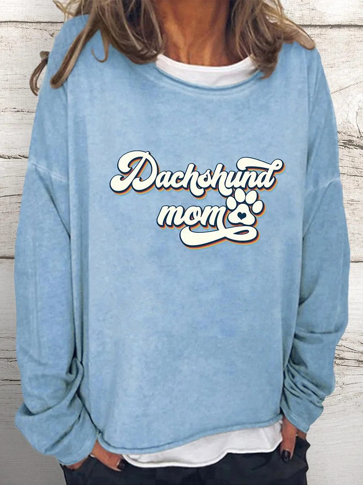 Dachshund mom Women Loose Sweatshirt-0026019