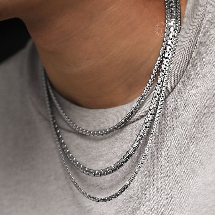 3/4/5/6mm Silver Link Chain Hip Hop Necklace