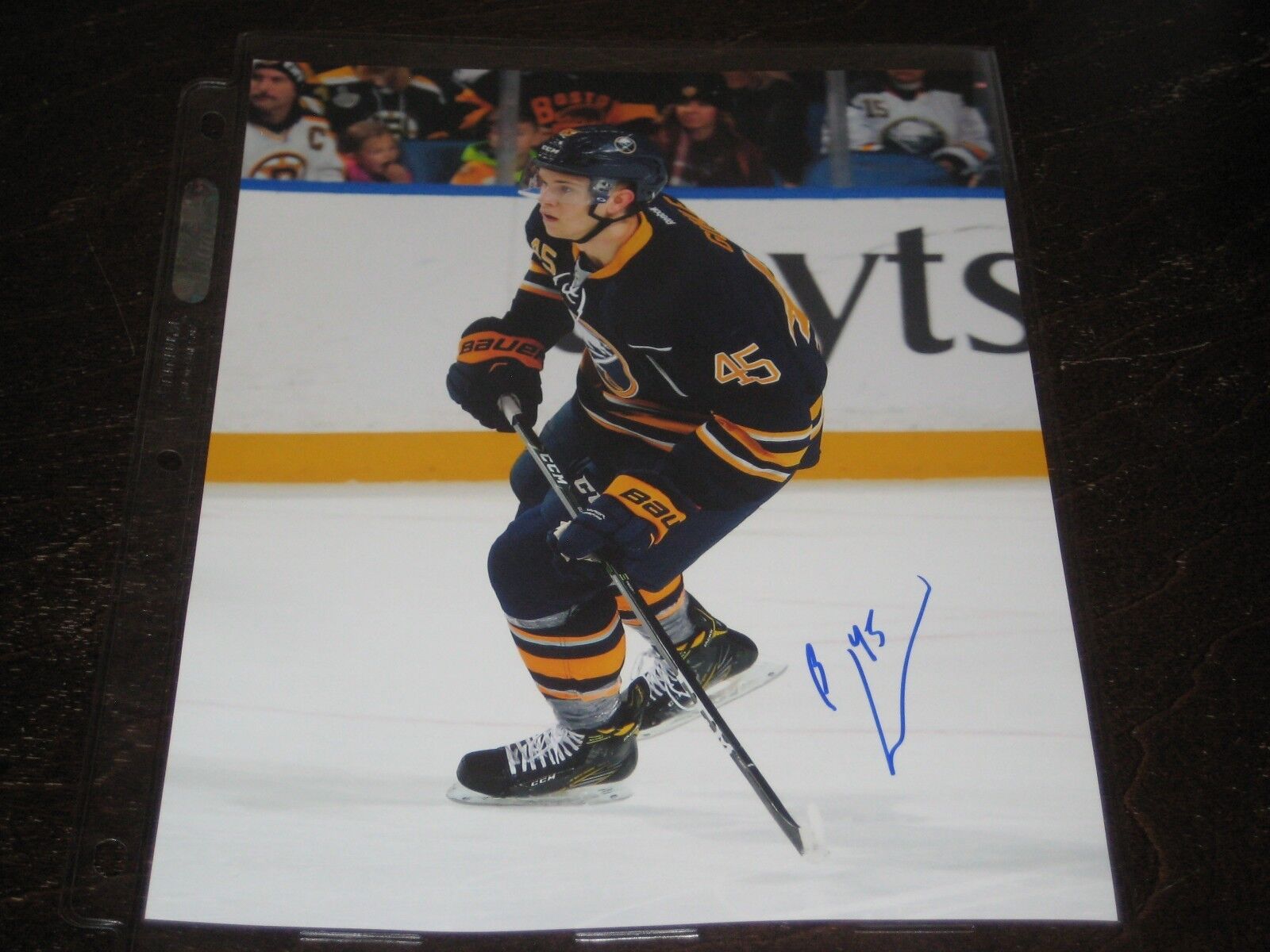 BRENDAN GUHLE autographed BUFFALO SABRES 8x10 action