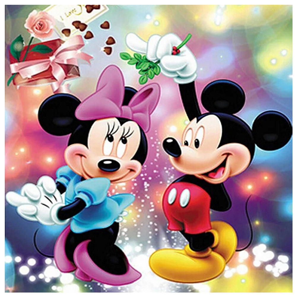 Happy Mouse Round Full Drill Diamond Painting 30X30CM(Canvas) gbfke