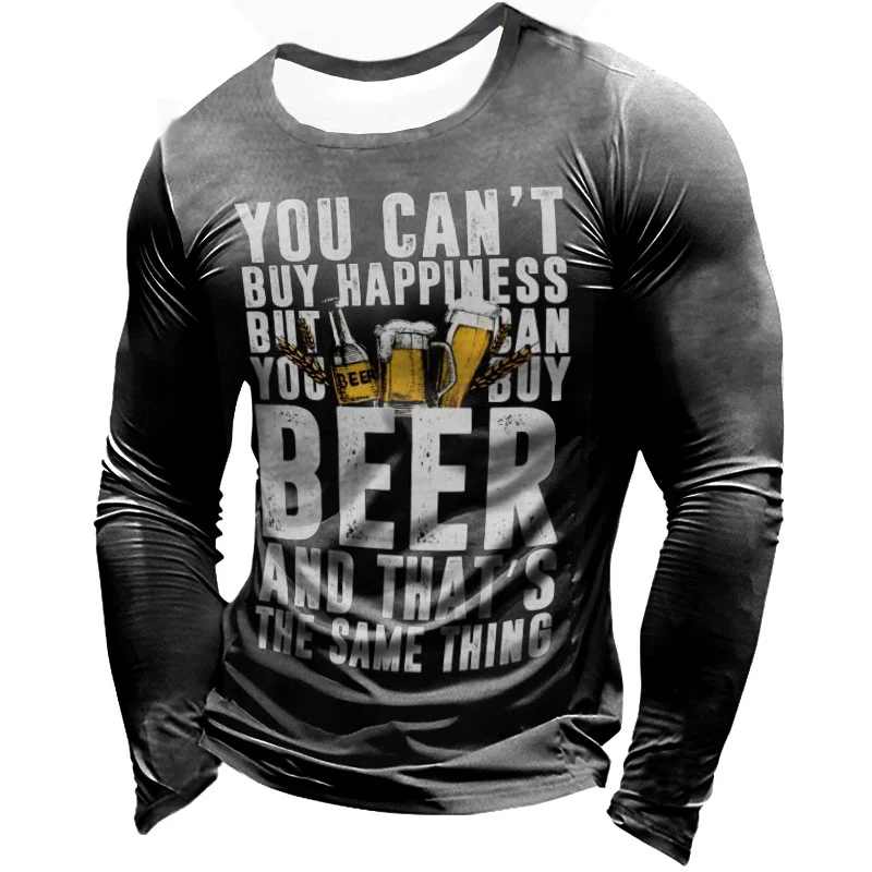 Men's Speed YOU CAN'T...BEER Printed Round Neck T-Shirt / [viawink] /