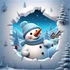 Winter Snowman-11CT Stamped Cross Stitch 40*40cm/15.75*15.75in tapestrymarket