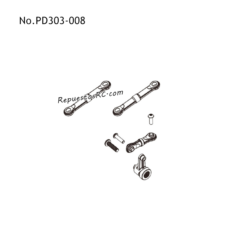 PD RACING TR16ii Piezas para Coches RC Barra de Direcci&oacute;n Delantera y Unidad Servo Salvador PD303-008