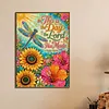 Dragonfly Sunflower Verse Special Shaped DIY Partial Drill Diamond Painting Kits 30x40cm