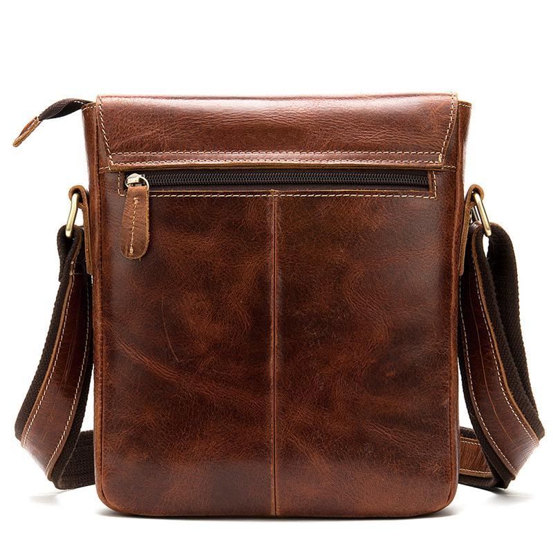 Casual Business Men's Leather Flap Type Shoulder Bag Fashion Crossbody Bag