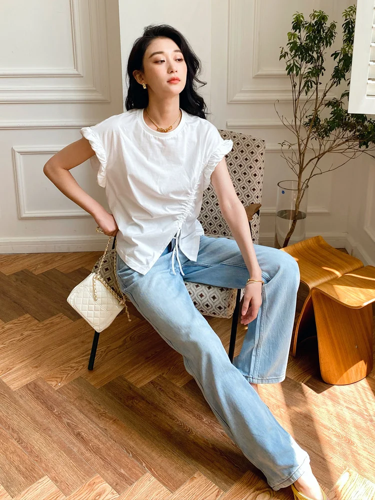 Uveng Uveng New Casual Fashion Lady T-Shirt Design Cotton European T-Shirt Women's Short-Sleeved Women's Clothing