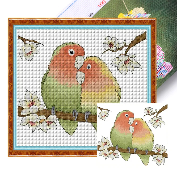 Joy Sunday Loving Parrot - Printed Cross Stitch 14CT 35*30CM