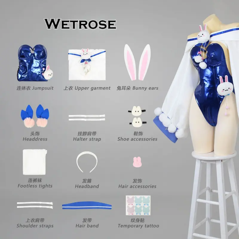 [Wetrose] In Stock Azur Lane Laffey Bunny Girl Game Outfit Cosplay Costume