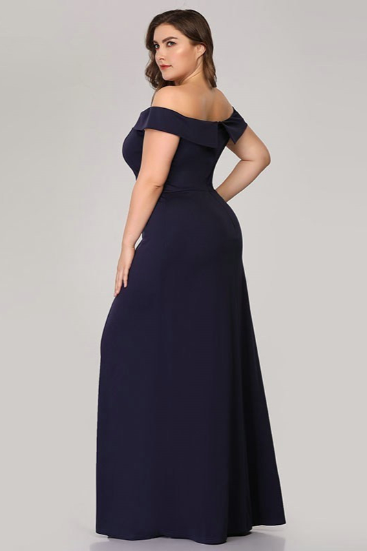 plus size off the shoulder evening gown