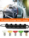 Pressure Washer Nozzle Holder with Power Tips 1/4 Quick Connect Daily for Garden